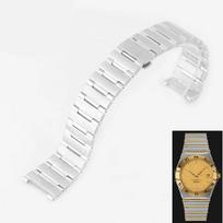 Tvirtas plonas nerūdijančio plieno laikrodžio dirželis „Omega Constellation“ laikrodžiui Sidabrinė riešo apyrankė Sulankstoma sagtelė 16mm*11mm 22mm*14mm 16-11mm sidabras