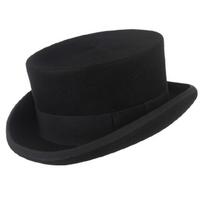 Roll Brim Panama Cap Flat Top Hat Adult Unisex Magician Hat Masquerade Balls Cap XL black