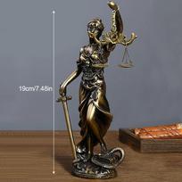 Teisingumo Deivės Skulptūra Klasikinė Temidės Statula Teisingumo Svarstyklės Dervos Ornamentas Puikiai Tinka Teisės Biurui Namų Darbo Stalo Dekoras