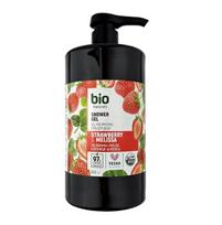 BIO NATURELL Braškių ir melisos kreminis dušo gelis, 946 ml