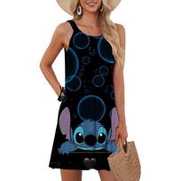 Lilo&Stitch laisva vasarinė ilga suknelė moterims Disney Lilo&Stitch be rankovių liemenės suknelė ilga suknelė petnešėlės S