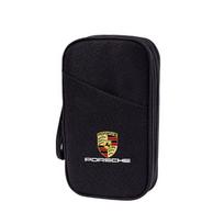 1 vnt. automobilio emblemos laikymo krepšys USB įkroviklio laidas Ausinių dėžutė Porsche Panamera Cayenne Taycan 911 718 Macan Carrera-GT 928 968 juoda