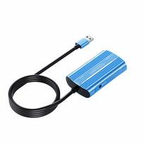 Kompiuterio adapteris, tinkantis PSVR2, su DisplayPort kabeliu ir maitinimo adapteriu, aliuminio korpusas