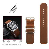 Laikrodžio apyrankė Casio mažai kvadratinei apyrankei AE1200/AE-1300/F-108/W-216 vintažinis odinis laikrodis su 18 mm apyrankės priedu apyrankė 18mm black