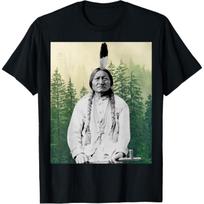Sitting Bull Native American Indian Chief Lakota Sioux Pride T-Shirt S juoda