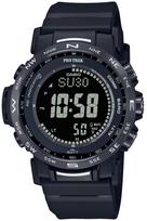 Casio Pro Trek Climber Line Saulės energija Pagamintas iš biomasės Visiškai juodas Radijo bangomis valdomas laikrodis, Plastikas, PRW-35Y-1BJF, Vyriškas,