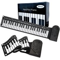 Nešiojamas elektroninis pianinas su silikonine susukama klaviatūra, 49 klavišai