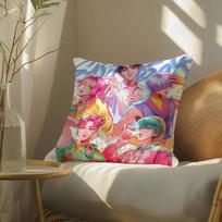 PopCartoon Movie KPop Demon Hunters Pillow Case Silky Elegant Comfort Sofa Bed Invisible Zipper 30cmx30cm