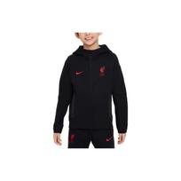 Nike Liverpool Football Club Tech Fleece lengvas džemperis su gobtuvu Vaikams Džemperiai Juodas FN8502-010 M