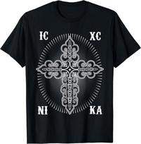Naujas Ribotas IC XC NIKA Kryžius Christogramma Ortodoksų Christian T-shirt Pagamintas JAV Unisex T-shirt XXXL