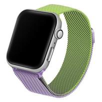 Beline Apple Watch plieninis dirželis 42/ 44/ 45/ 49mm, žalia-violetinė