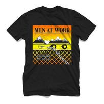 NAUJAS Men at Work grupės juodas marškinėlis Unisex Visų dydžių S iki 45XL TU106 Unisex marškinėlis M