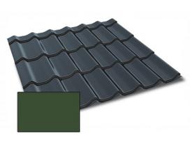 Profiliuotas cinkuoto plieno lakštas, čerpių imitacija Kingas Eco Plus profilis, dengtas poliesteriu RAL 3005 (vyšninė spalva) 1,195mx2m