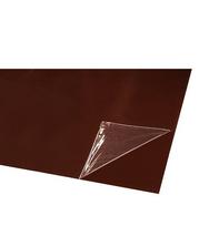 Lygus cinkuoto plieno lakštas, dengtas poliesteriu ir dengtas apsaugine plevele RAL 8019 (tamsiai ruda spalva). 1,25m x 2m (2,5m²)