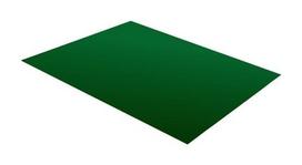 Lygus cinkuoto plieno lakštas, dengtas poliesteriu ir dengtas apsaugine plevele, RAL 6020 (žalia spalva). 1,25m x 2m (2,5m²)
