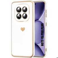 Coque pour Xiaomi Redmi Note 15 Pro Plus 5G, Silicone Motif Cœur Protection Antichoc Slim Blanc