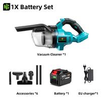 NEWBENY Belaidis rankinis elektrinis dulkių siurblys Galingas įkraunamas buitinės patalpų valymo įrankis Makita akumuliatoriaus kaiščiui 1xBattery-EU Plug