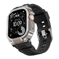 Case+Strap for Apple Watch Ultra 3 2 49mm Band  Accessories Sport Silicone Bracelet+Metal Protective Bumper iWatch Cover 49mm Ultra 3 2 49mm