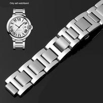 Cartier Blue Balloon Laikrodžio Apyrankė Kietas Smulkus Plienas Vyriška ir Moteriška Metalinė Apyrankė Išgaubta Plieninė Laikrodžio Dirželis 18.11mm 20.12mm 16.8mm sidabras