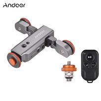 „Andoer L4 PRO“ motorizuota vaizdo kamera su skalės indikacija, belaidžiu elektriniu takelio slankikliu juoda