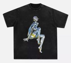 SALE Hajime Sorayama Sexy Robot Graphic Print T-Shirt Washed Black S-3XL Unisex T-Shirt S
