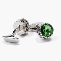 Men's cufflinks cross-border hot-selling fashion creative exquisite crystal blue green shirt accessories 1 pair wholesale Alloy
