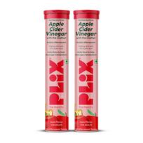 Plix Apple Cider Vinegar Effervescent Tablets with Vitamin B6 B12 Apple Pack of 2 X (15 Tablets)