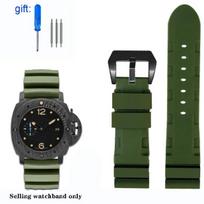 Juoda Mėlyna Žalia Oranžinė laikrodžio apyrankė Silikoninė guminė laikrodžio apyrankė vyriška 22mm 24mm Panerai 111 441 386 Sportinė minkšta juosta Nemokami įrankiai 22mm