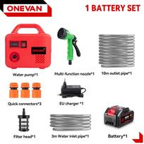 ONEVAN elektrinis vandens siurbimo siurblio įrenginys 150M belaidis įkraunamas sodo ploviklis ličio baterijos įrankis Makita 18V baterijai 1Battery 1EU Charger