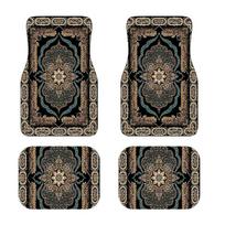 4Pcs Bohemian Car Floor Mats Heavy Duty Rubber Back Persian Carpet Dirty Resistant Car Decoration Car Floor Protector Rugs