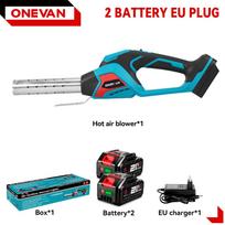 ONEVAN 800℃ Elektrinis karšto oro pistoletas 4000W Uždegiklis 3IN1 Karšto oro pistoletas Pūstuvas Rankinis Daugiafunkcis Namų įrankis Makita 18V baterijos kaiščiui 2Battery 1EU Charger