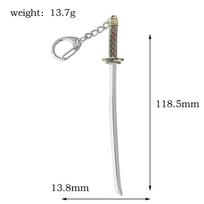 Anime Bleach Kurosaki Ichigo Zangetsu Sword Keychain Tensa Zangetsu Zanpakuto Weapon Pendant Key Chain for Men Car Keyring Gift