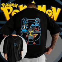 25 Summer Pokémon Anime Lucario Charizard Brand 100Pure Cotton Printed Tshirt Men Harajuku Versatile Shortsleeved Y2k Loose 4XL