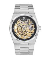 Mathey-Tissot Zeus Skeletas Nerūdijančio Plieno Juodas Ciferblatas Automatinis H118CFAN Vyriškas Laikrodis juoda