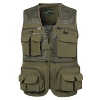 Vyriška liemenė Tactical Webbed Pavarų paltas Vasarinis Fotografas Liemenė Įrankis Daug kišeninio tinklinio darbo striukė be rankovių vyriška XL chaki