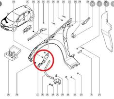 Renault Clio Mk4 HB 2013-2016 Dešinės priekinės arkos tvirtinimo laikiklis Oem 620430255P