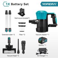 YOFIDRA belaidis 1800W dulkių siurblys 30KPa 1.5L nešiojamas galingas siurbimas buitiniai valymo įrankiai Makita 18V baterijos kaišteliui 1xBattety-EU Plug
