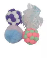 Bubu Pets Puffies kamuoliukai katėms, 4 vnt