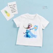 Ledo karalienė Elsa Princesė Arielė Rapunzel Mergaitėms vasariniai trumparankoviai mažoms mergaitėms 3-14 metų Gimtadienio Vaikams T-shirt Kūdikis Vaikai dovanos 100