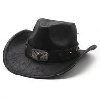 Western Style Cowboy Hat with Hat Band Cowboy Rolled Brim Prom Party Supplies juoda