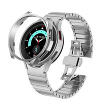 Nerūdijančio plieno dirželis PC dėklas, skirtas Samsung Galaxy Watch 7 6 44mm 40mm vyrams, metalinis dirželis, skirtas Samsung Galaxy Watch 6 Classic 47mm 43mm for Galaxy 7 44mm
