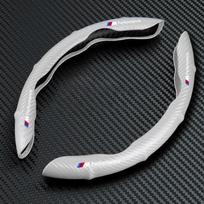 2 vnt. Anglies pluošto neslystantis vairo užvalkalas Automobilio priedai BMW M E34 E36 E60 E90 E46 E39 E70 F10 F20 F30 X5 X6 X1 M3 M5 M6 E71 F01 F02 F87 balta