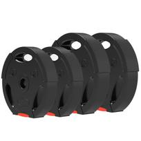 SPORTNOW 4 hantelių svarmenų rinkinys, 2 x 5 kg/7,5 kg svarmenys, svarmenų plokštelių rinkinys, svarmenų plokštelės 2,5 cm hantelio strypui, Ø 30 mm skylė, juodos spalvos, Juoda