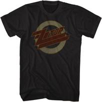 ZZ Top Roko Grupė Muzikos Grupė Nusidėvėjęs Išblukęs Logotipas Suaugusiųjų Marškinėliai S juoda