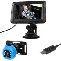 Kūdikio automobilio veidrodėlis su kamera Kūdikio monitorius 1080P 4,3 colio HD ekranas Naktinis režimas 150 laipsnių matymo kampas Kūdikiams Vaikams