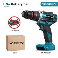 YOFIDRA 3IN1 Elektrinis smūginis gręžtuvas 25+3 sukimo momentas Rankinis belaidis smūginis gręžtuvas Medžio apdirbimo elektrinis įrankis Makita 21V baterijai Without Battery