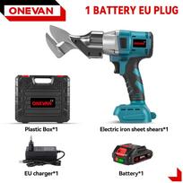 ONEVAN 880NManglų variklio elektrinės žirklės, belaidės žirklės plienui, lakštinio metalo pjaustytuvas, elektrinis įrankis, skirtas Makita 18V akumuliatoriaus jungčiai 1 Battery-EU