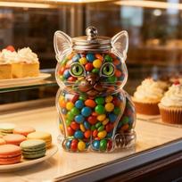 Adorable -Shaped Clear Plastic Candy Jar With Airtight Lid – Perfect For Storing Sweets, Snacks, And Treats, Great Kitchen Counter Decor & Gift Idea One Size