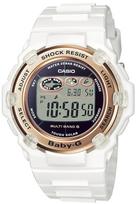 Casio Super Illuminator Saulės energija Maitinamas Baltas Baby-G BGR-3003U-7AJF Moteriškas Radijo bangomis valdomas Laikrodis,