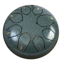 Steel Tongue Drum Rain Chime Hand Drums Sound Healing Instruments Chakra Tank žalsvai mėlyna